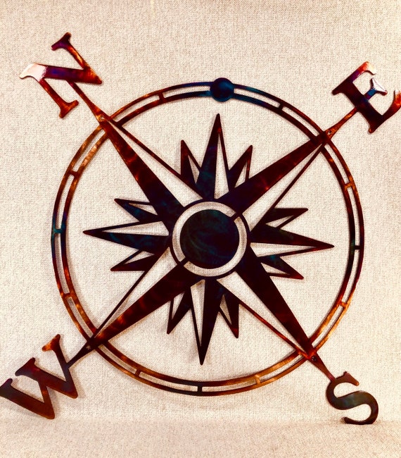 Compass Rose Indoor Or Outdoor Nautical Metal Art