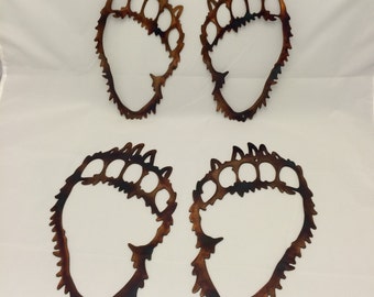 Grizzly Bear Paw Set Metal Wall Art