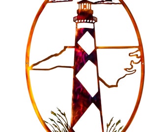 Cape Lookout North Carolina Lighthouse Metal Nautical Wall Art