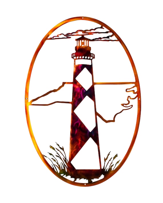 Cape Lookout North Carolina Lighthouse Metal Nautical Wall Art