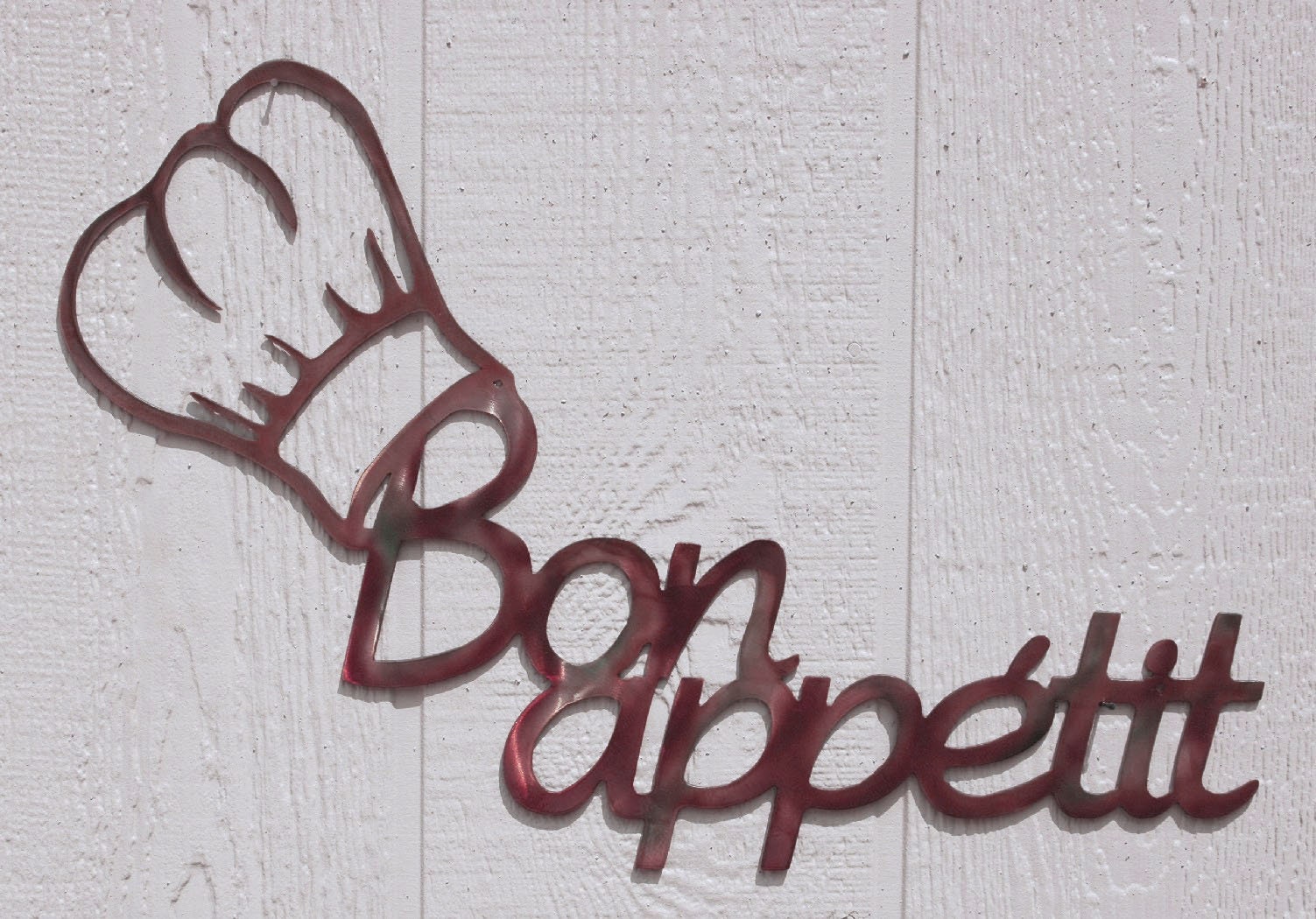 Bon Appetit Chefs Hat Toque Blanche Metal Wall Art Kitchen Decor