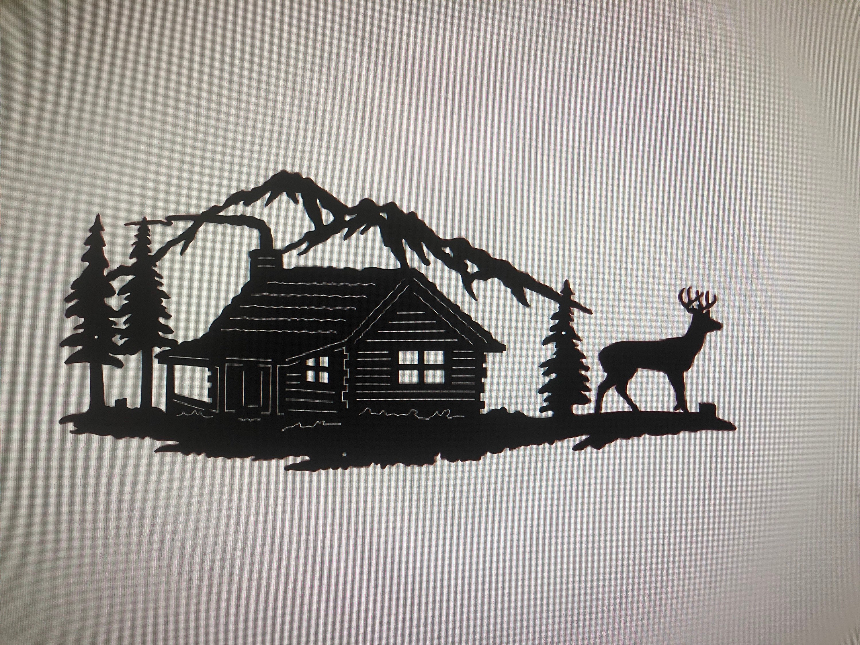 Mountain Cabin Bear Indoor Or Outdoor Wildlife Metal Wall Art