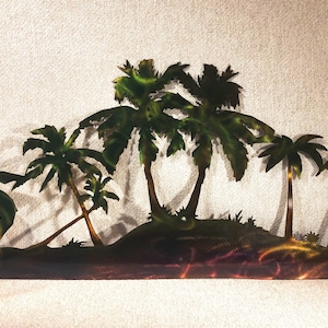 Palm Trees Scene Island Beach Decor Indoor Or Outdoor Metal Art