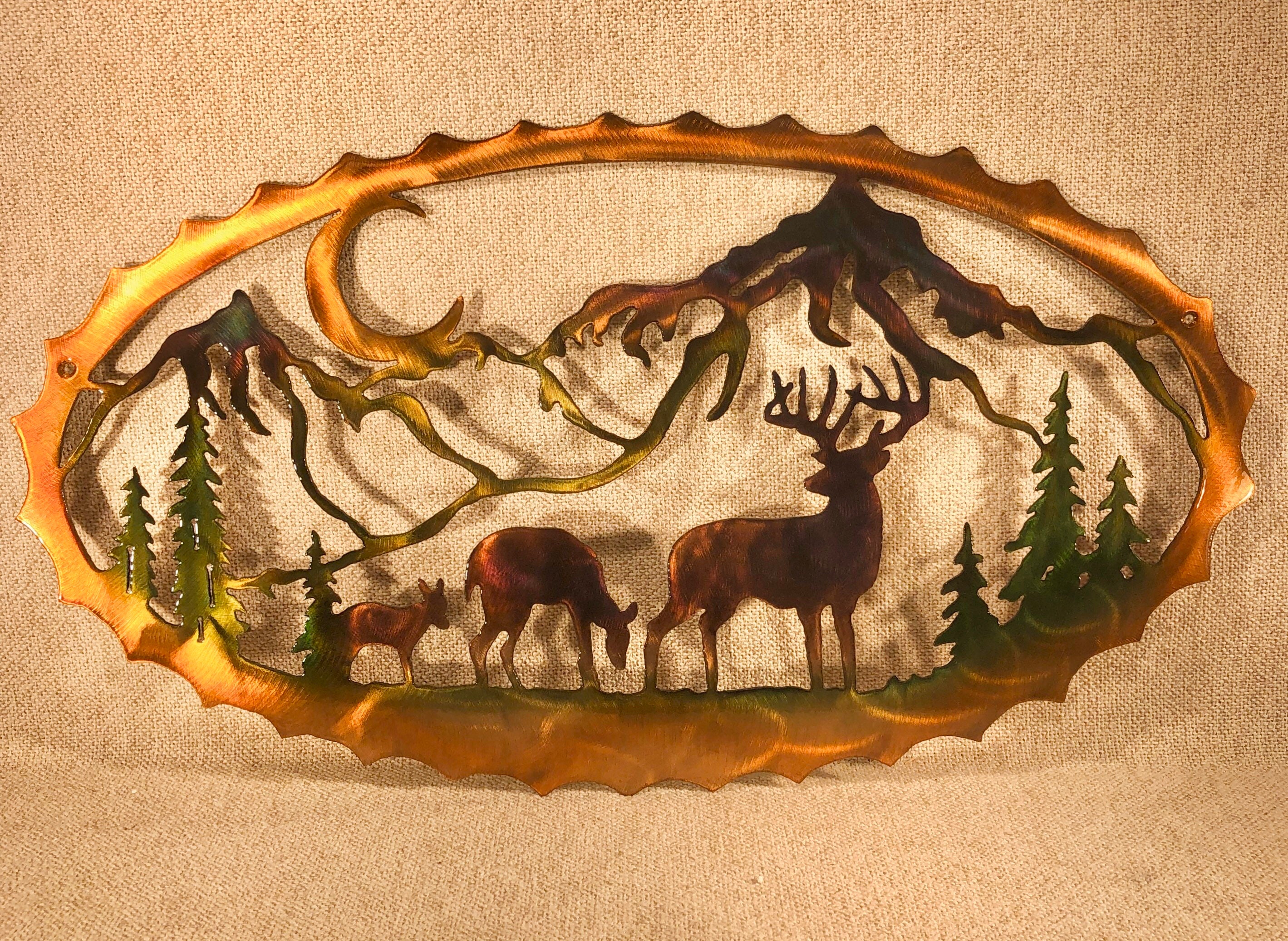 Whitetail deer metal wall cheap art