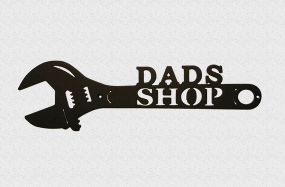 Dad's Shop Crescent Wrench Metal Art Man Cave Decor