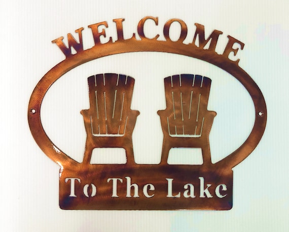 Welcome To The Lake Indoor Or Outdoor Nautical Metal Wall Art