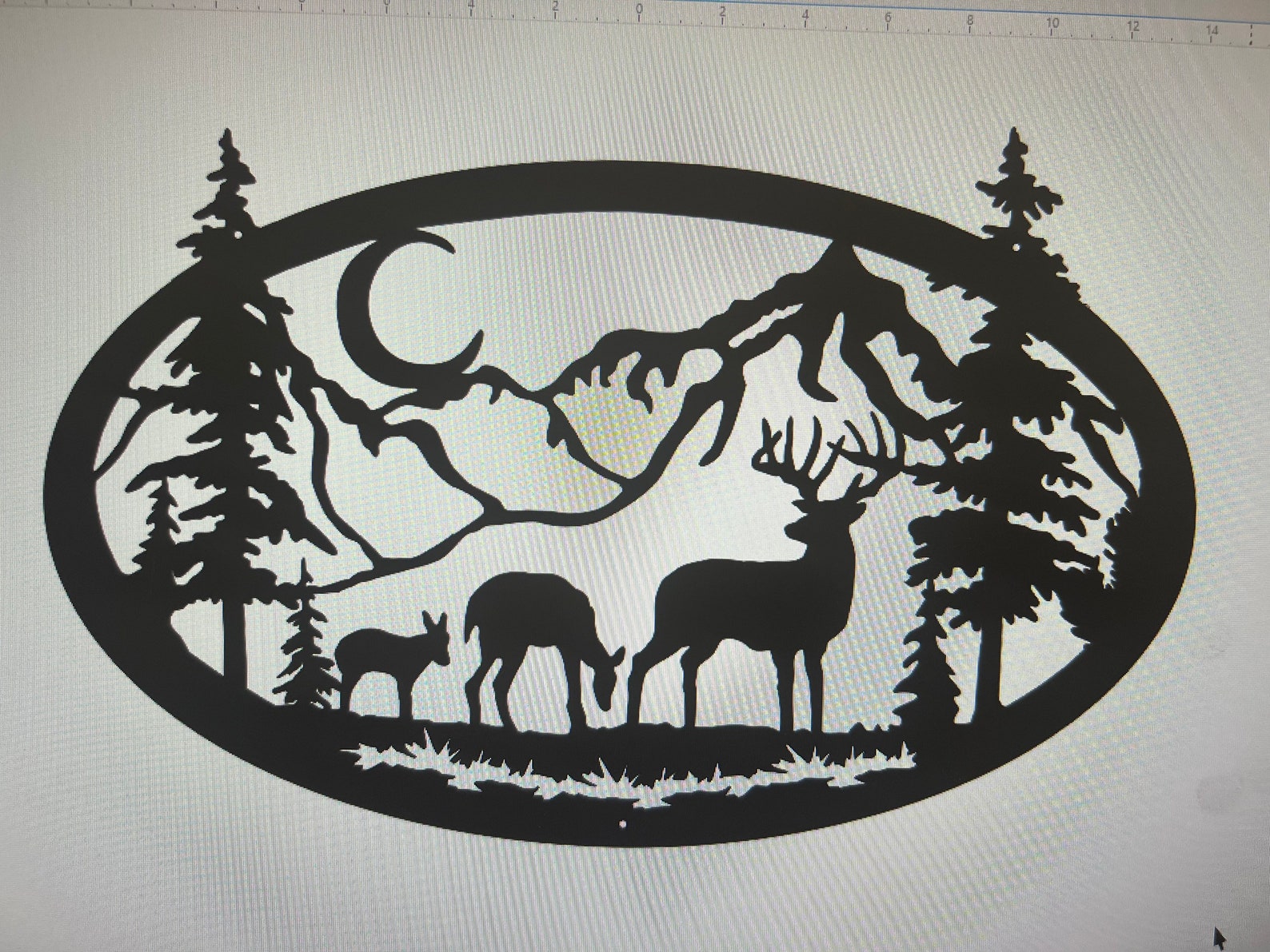 Whitetail Buck and Doe Deer With Mountains and Trees Indoor or - Etsy