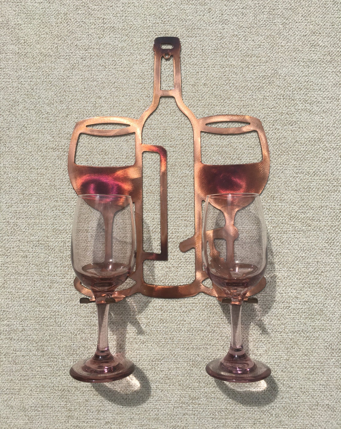 Wine Glass Holder Kitchen or Bar Metal Art Etsy