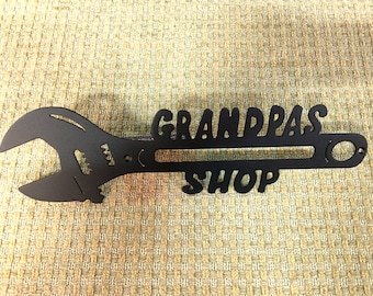 Grandpas Shop Wrench Metal Art Tool Cusomizable Decor