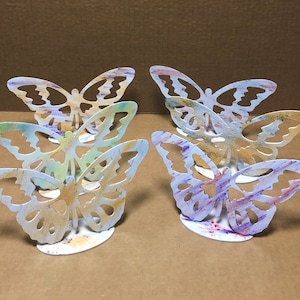 Butterfly On Stand Metal Wall Art Indoor Outdoor In Assorted Colors