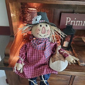 Primitive Fall Halloween scarecrow doll, scarecrow doll primitive doll,primitive fall, farmhouse fall, scarecrow, doll,fall decor, folk art