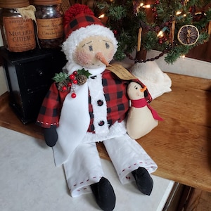 Primitive Christmas Farmhouse Snowman