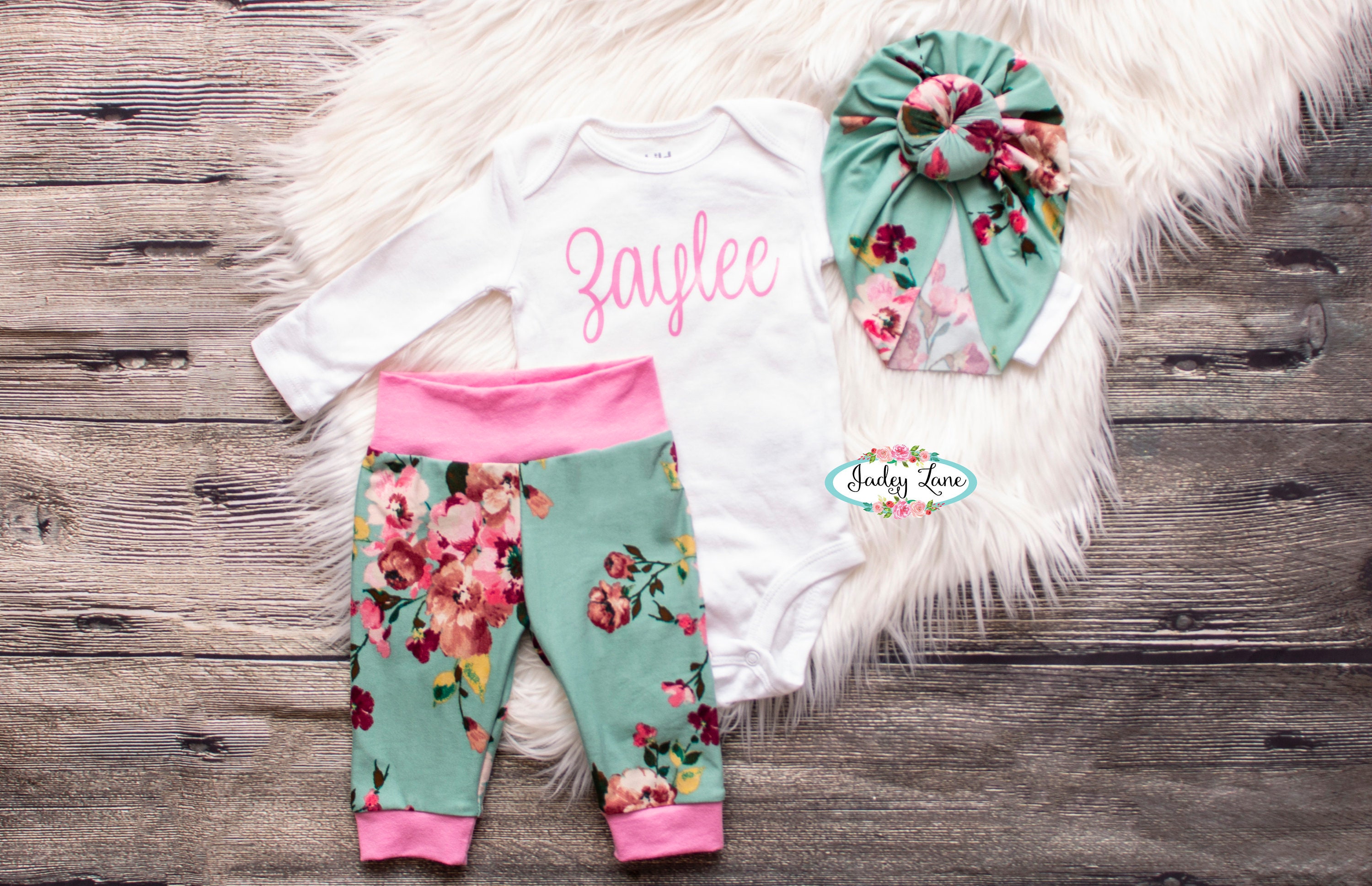 newborn pants and hat set