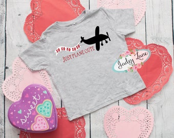 Boys Just Plane Cute shirt / boys valentines shirt / kids valentines shirt / boy shirt for valentines day / love bites shirt / Custom boys