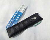 quot Long quot black faux leather, Triafemi pill case