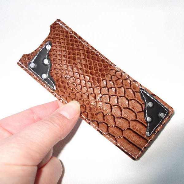 Brown imitation leather pill case,original gift idea