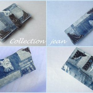 Trousse d'école Collection jean en simili cuir jean bleu image 2