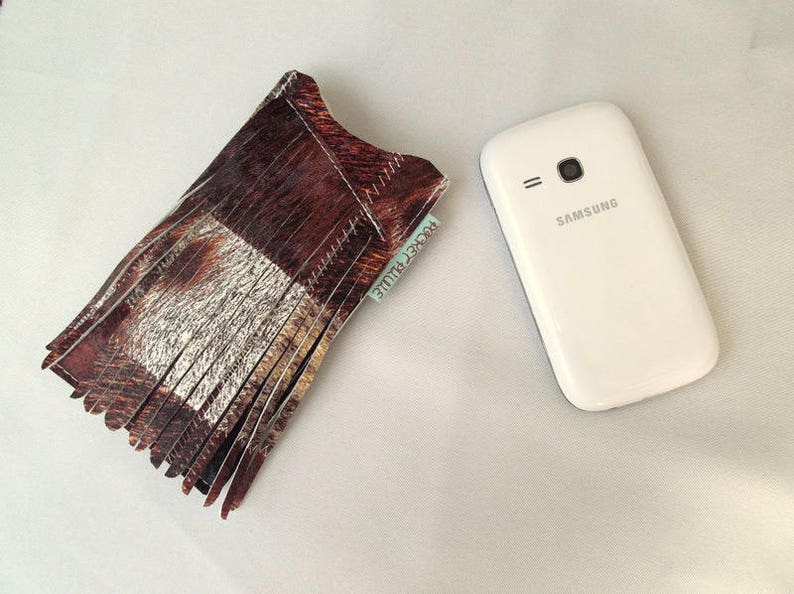 Portable case,iPhone,imitation brown and white leather image 3