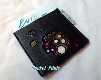 Etui patch  Evra "Galaxy PP"simili cuir noir