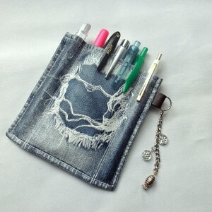 Etui pour les stylos Montblanc simili cuir jean bleu image 3