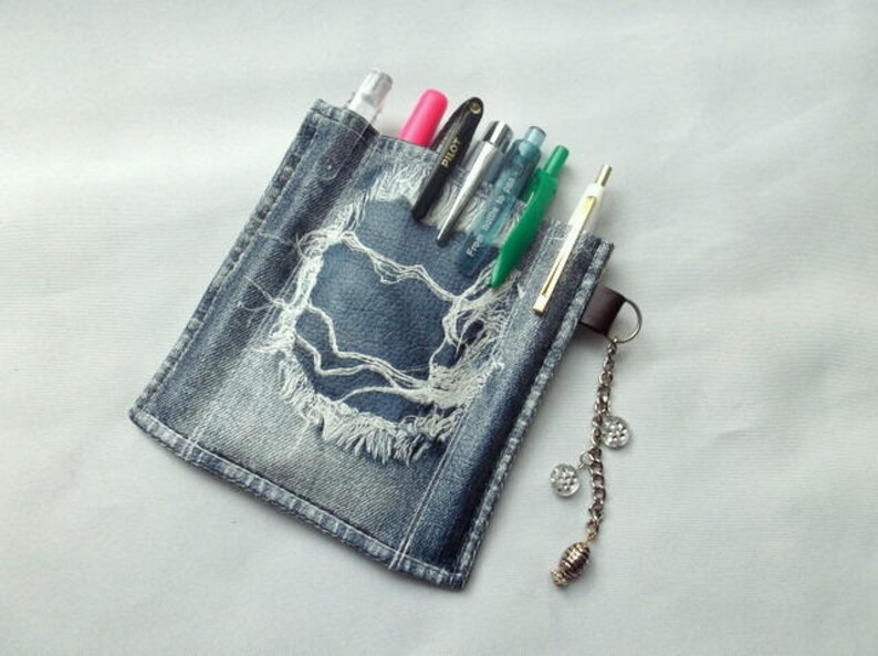 Case for pens Montblanc imitation leather jeans blue image 3