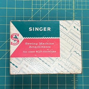 Vintage Singer Sewing Machine attachments for the Slant-O-Matic series 403 model, late 1950&#39;s: includes cams for 8 fashion stitches and more