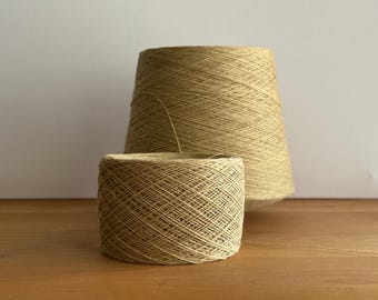 Lace Weight Cotton Yarn, Sand Yellow, 600 Yards