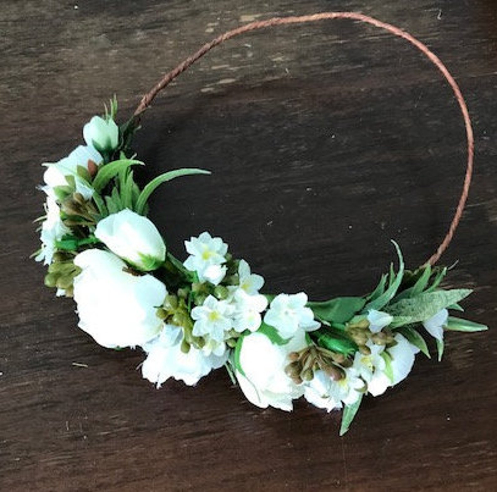 Adorable Floral Tiara garland flower head piece wedding Etsy