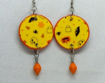 Halloween klobige Ohrringe; Handgemachte Papier Ohrringe
