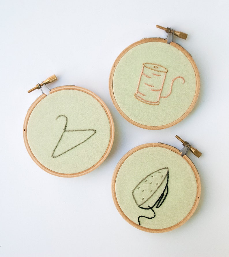 Sewing Embroidery Hoop Ornament Set Iron Hanger Thread Etsy