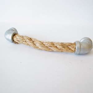 Rope Drawer Handle, Cabinet Pull: Galvanized Pipe Elbow End