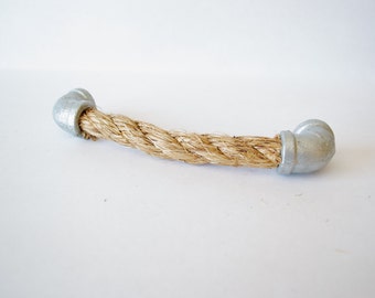 Rope Drawer Handle, Cabinet Pull: Galvanized Pipe Elbow End