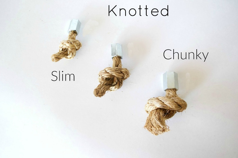 Rope Drawer Handle, Cabinet Knob: Steel Nut Hexagonal End Knotted