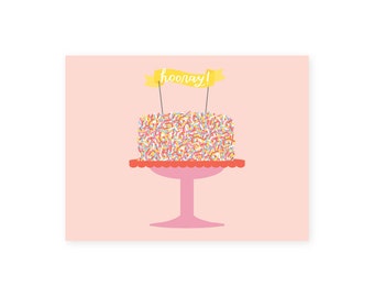 Cake Postcard  •Instant Download • Print 4 Per Page •  Download Once—Print Infinitely! • Happy Mail