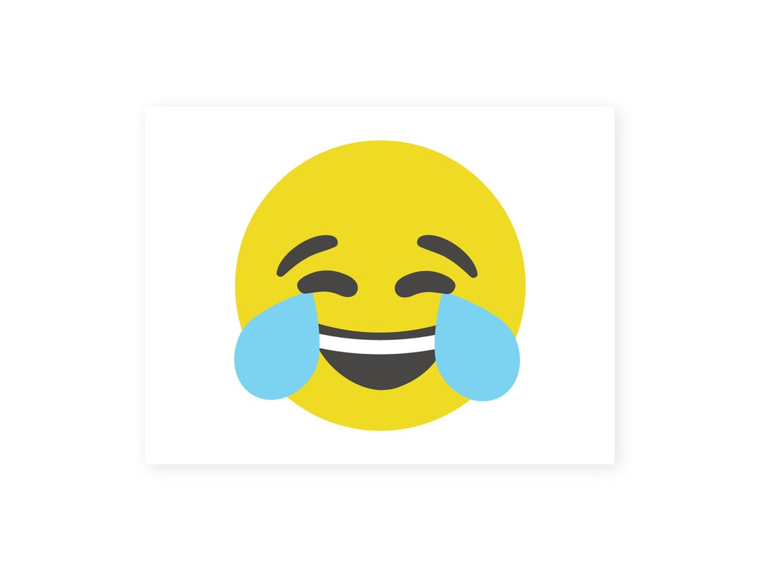 Crying Laughing Emoji Postcard • Instant Download • Print 4 per Page ...