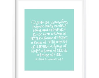 Organize Yourselves Print • Includes 6 Colors • Instant Download • Doctrine & Covenants Quote • LDS Art