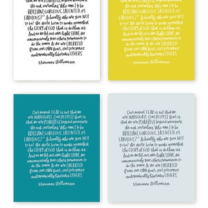 Our Deepest Fear Print • Includes 8 Colors • Instant Download • Marianne Williamson Quote - Etsy