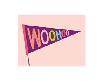 Woohoo Plag Postcard • Instant Download • Print 4 Per Page •  Download Once—Print Infinitely! • Happy Mail