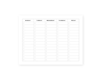Weekday Checklist • Instant Download • To-Do List •  Download Once—Print Infinitely! • Organization