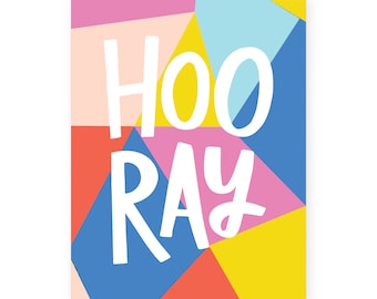 Hooray Greeting Card • Instant Download •  Download Once—Print Infinitely! • Happy Mail