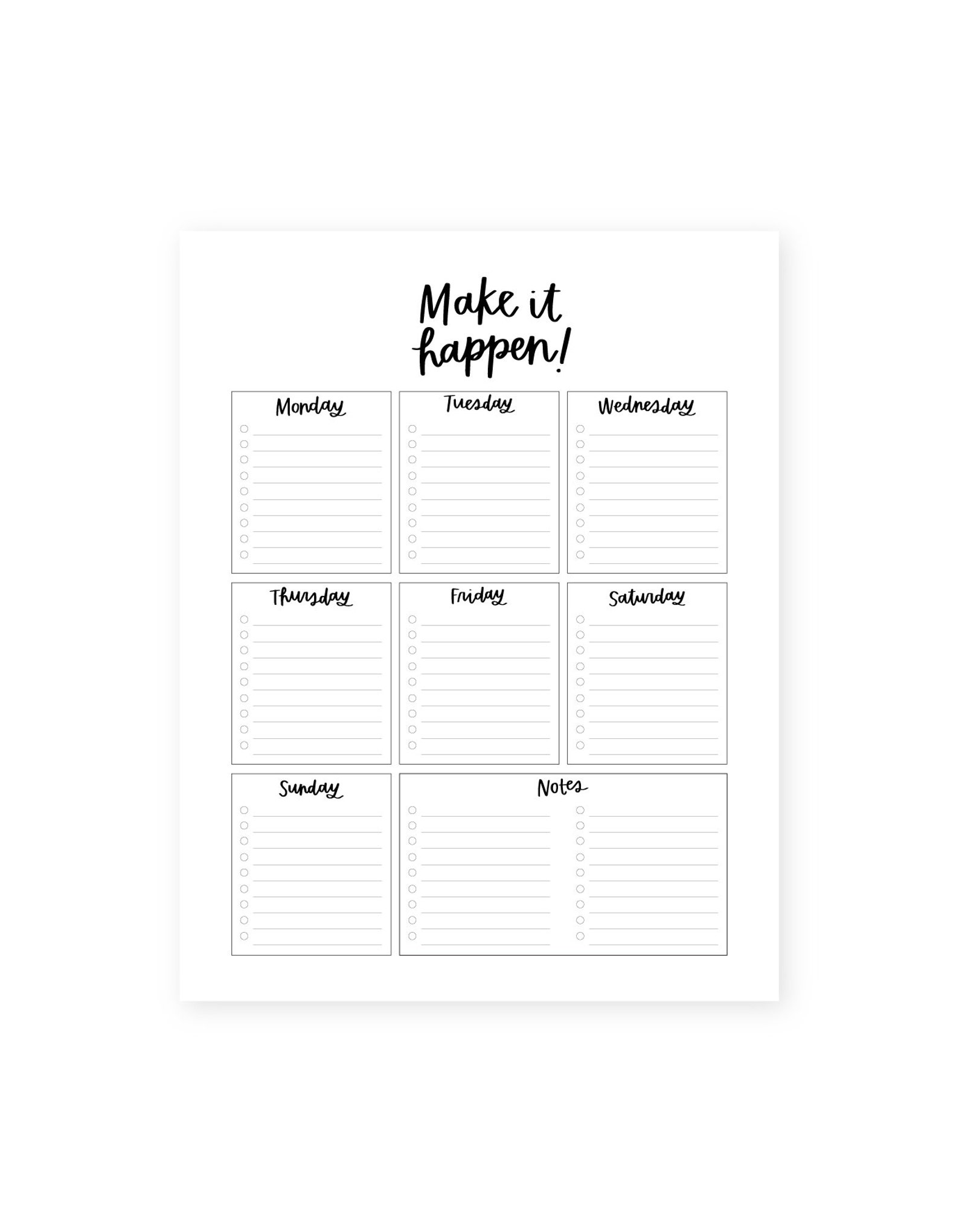 Make It Happen To do List Instant Download To do List Etsy