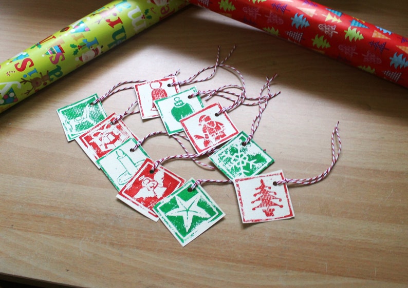 set of 10 Handmade Christmas gift tags