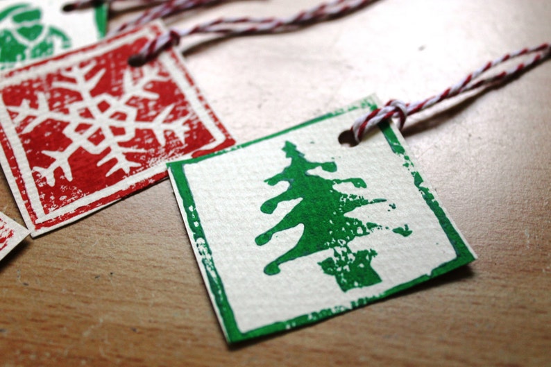 set of 10 Handmade Christmas gift tags