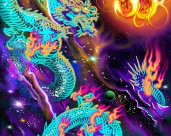 Space Dragon Print