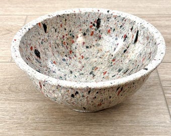 Vintage Texas Ware # 118 Melmac 10" Confetti Spatter Ware Mixing Bowl Gray Red