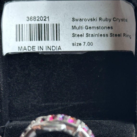 Swarovski Ruby Garnet Crystal Ring Stainless Stee… - image 7