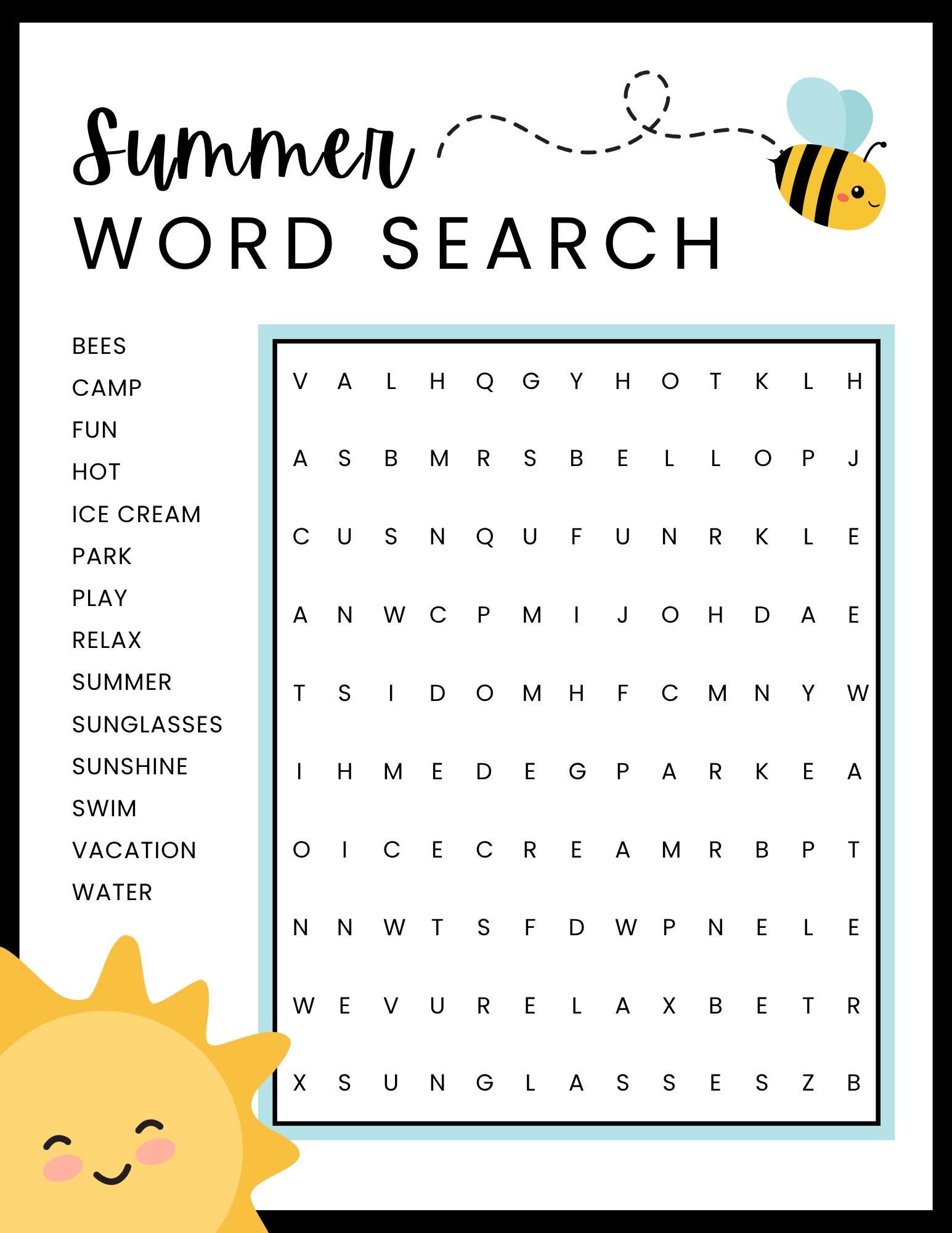 Fun Summer Word Search Bundle - Etsy
