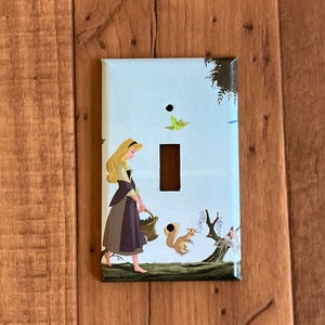 Princess Aurora Light Switch Cover Sleeping Beauty, Nursery Decor, Aurora Decoration, Sleeping Beauty Decor, Sleeping Beauty Nursery, SB8