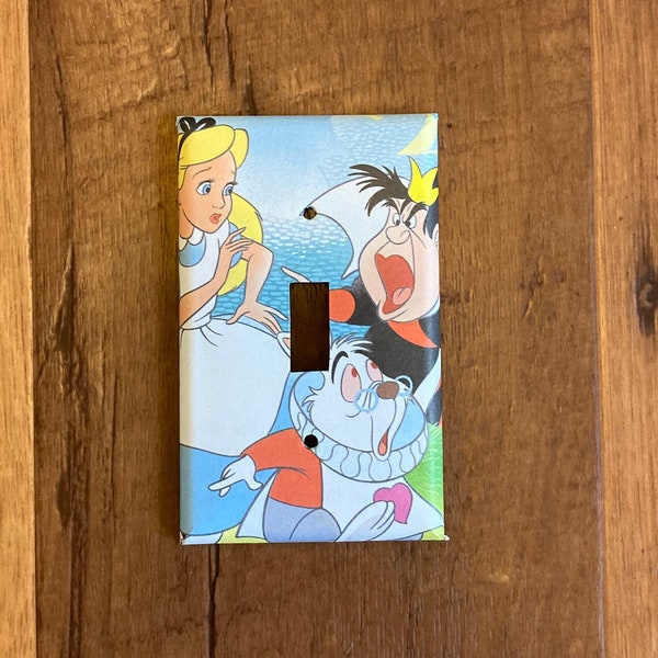 Alice in Wonderland White Rabbit and Queen of Hearts Light Switch Cover, Ali18