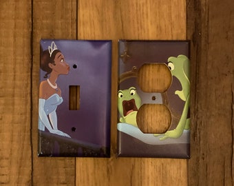 Princess and the Frog Light Switch and Electrical Outlet Cover, Tiana and Naveen